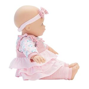 Madame Alexander 14-Inch Baby Cuddles Doll with Bottle, Pink Floral, Light Skin Tone