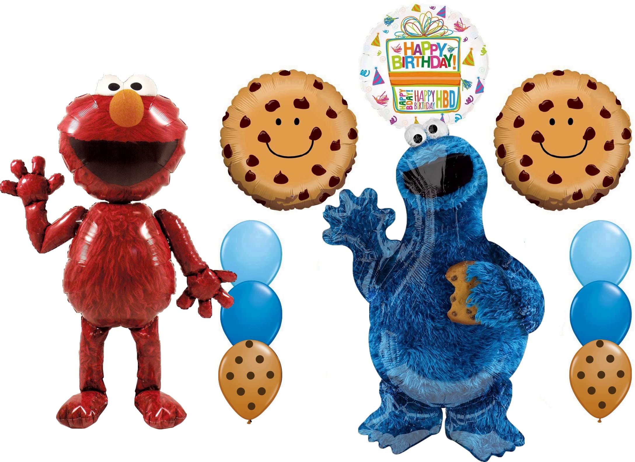 Cookie Monster and Elmo Birthday Party Supplies 11 pc Balloon Bouquet Decorations