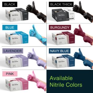 Gloves Disposable Latex Free Navy Nitrile Gloves Medium, 50 Count - Powder Free Rubber Gloves - Medical Exam Surgical Gloves - Food Safe Cooking Gloves, 3 Mil Thick