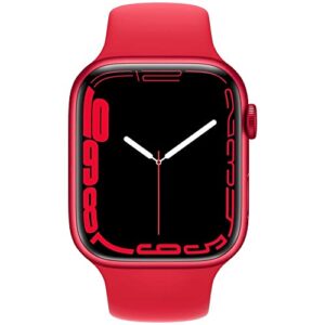 Apple Watch Series 7 (GPS + Cellular, 45mm) Red Aluminum Case with Red Sport Band (Renewed)