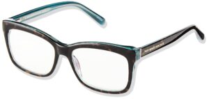 kate spade new york women's kate spade female optical style dollie rectangular reading glasses, havana blue/demo lens, 53mm, 15mm + 2