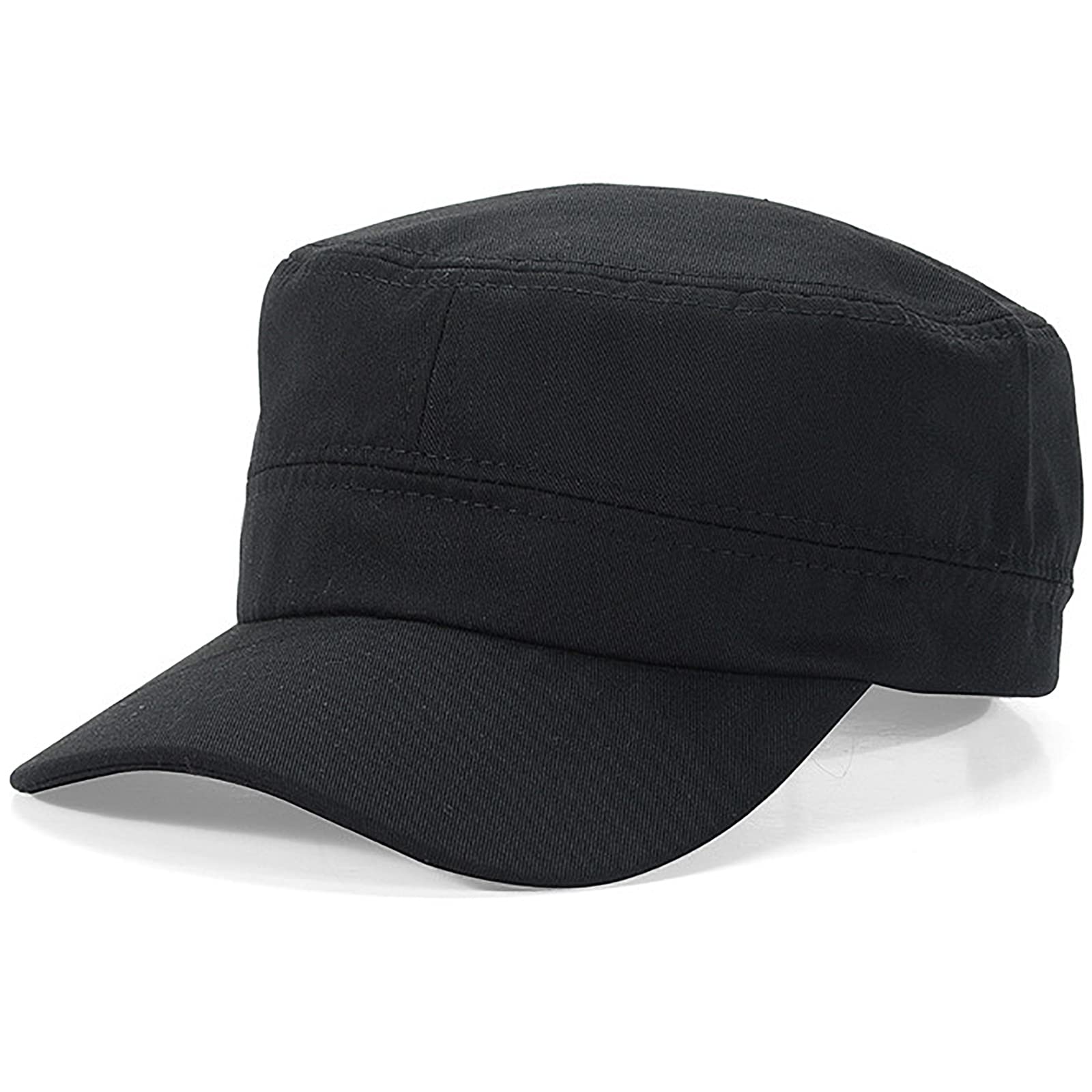 XYIYI Black Unisex Cotton Basic Cadet Army Cap Everyday Military Style Hat