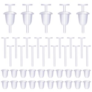 SAVITA 100 Pairs of Transparent Plastic Earring Post Replacements, Transparent Ear Pins and Earring Backs for Men Women (5mm)