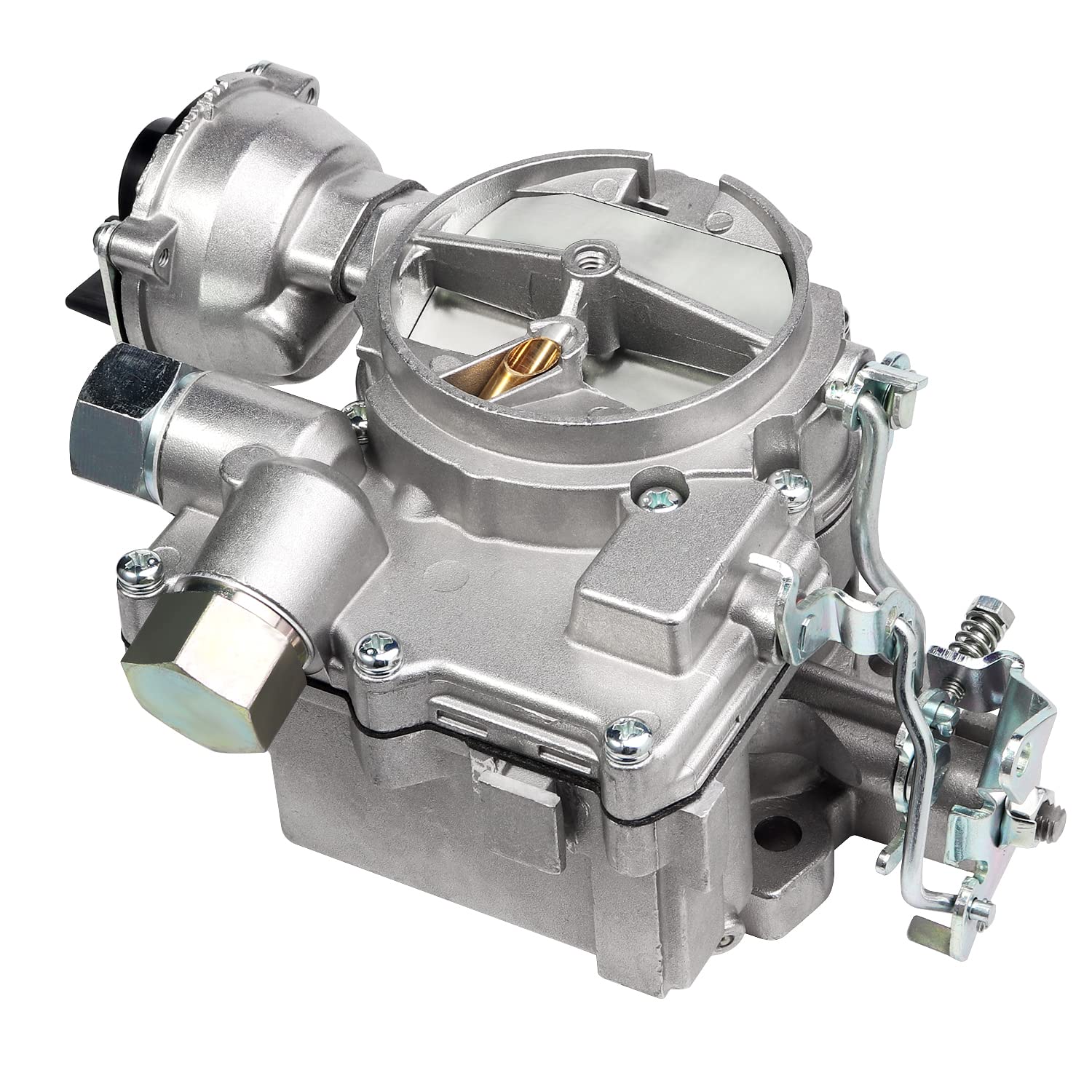 Marine Carburetor 2 Barrel Carb for Mercruiser Rochester Mercarb 3.0L 2.5L 4 CYL Engines with Electric Choke & Jets Gaskets Long Linkage, Replace 3310-864940A01, Base Bolt Pattern is 3 3/4 X 2 inches