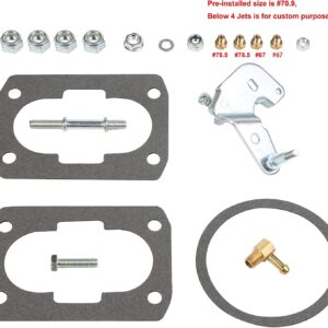 Marine Carburetor 2 Barrel Carb for Mercruiser Rochester Mercarb 3.0L 2.5L 4 CYL Engines with Electric Choke & Jets Gaskets Long Linkage, Replace 3310-864940A01, Base Bolt Pattern is 3 3/4 X 2 inches