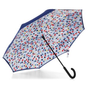 totes inbrella - reverse close umbrella with invisible water repellent coating - auto close, inverted, dripless, and stormproof for rainy weather