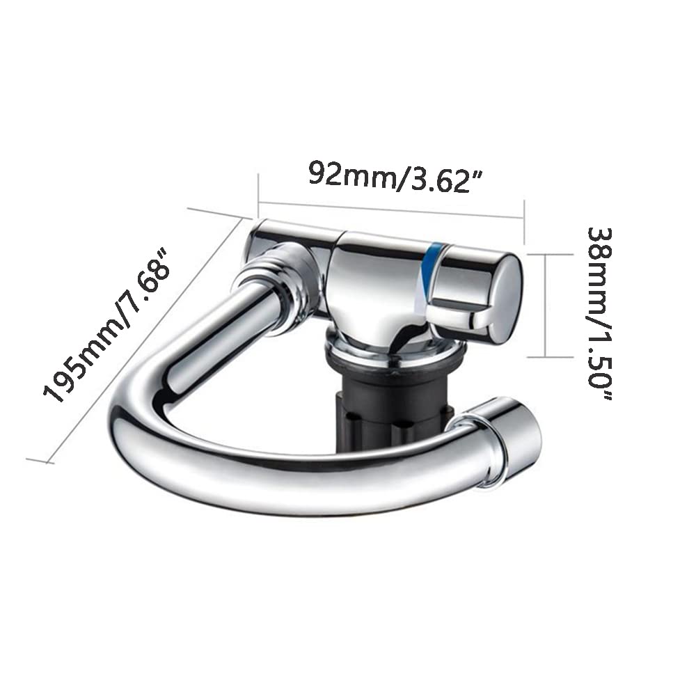 Foldable Faucet, 360° Rotation Sink Water Tap Cold & Hot Water Mixer Faucet for RV Boat Foldable Copper Kitchen Faucet