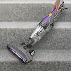 Eureka Lightweight Corded Stick Cleaner Powerful Suction Convenient Handheld Vac with Filter for Hard Floor, 3-in-1 Vacuum, Purple