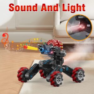 RC Cars-Best Gifts for Boys Age 8-12,Big Size DIY Hand Controlled Gesture Sensing Stunt Remote Control Battle Tank Car with Soft Bullets,Birthday Presents for Kids 7 8 9 10 11 Year Old