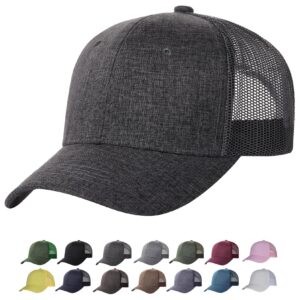 tssgbl m,l,xl,xxl snapback trucker hat summer ball caps for men women,adjustable blank mesh back workout baseball cap - charcoal grey