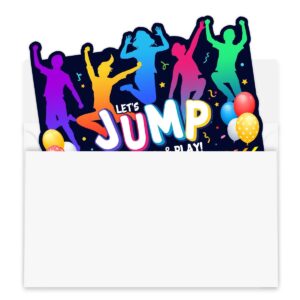 Simimi art Bounce House or Jumping Party Invitations - Trampoline Jump Birthday Invite - Trampoline Birthday Party - LET'S JUMP & PLAY (30 Cards + 30 Envelopes)