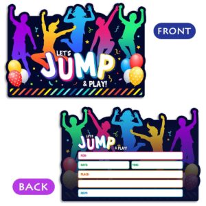 Simimi art Bounce House or Jumping Party Invitations - Trampoline Jump Birthday Invite - Trampoline Birthday Party - LET'S JUMP & PLAY (30 Cards + 30 Envelopes)