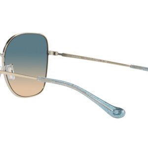 Coach HC7133 Sunglasses, Shiny Light Gold/Blue Yellow Gradient, 57 mm