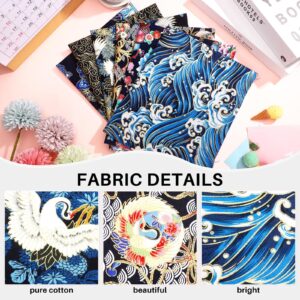 6 Pcs 20'' x 16'' Japanese Fat Quarters Quilting Fabric Bundles Japanese Printed Furoshiki Wrapping Cloth Squares Quilting Patchwork Fabric Colored Cotton Wrap DIY Scrapbook Craft (Fresh Style)