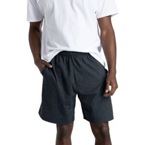 Fruit of the Loom Men's Eversoft Cotton Shorts with Pockets (S-4XL), 2 Pack-Black Heather, Large