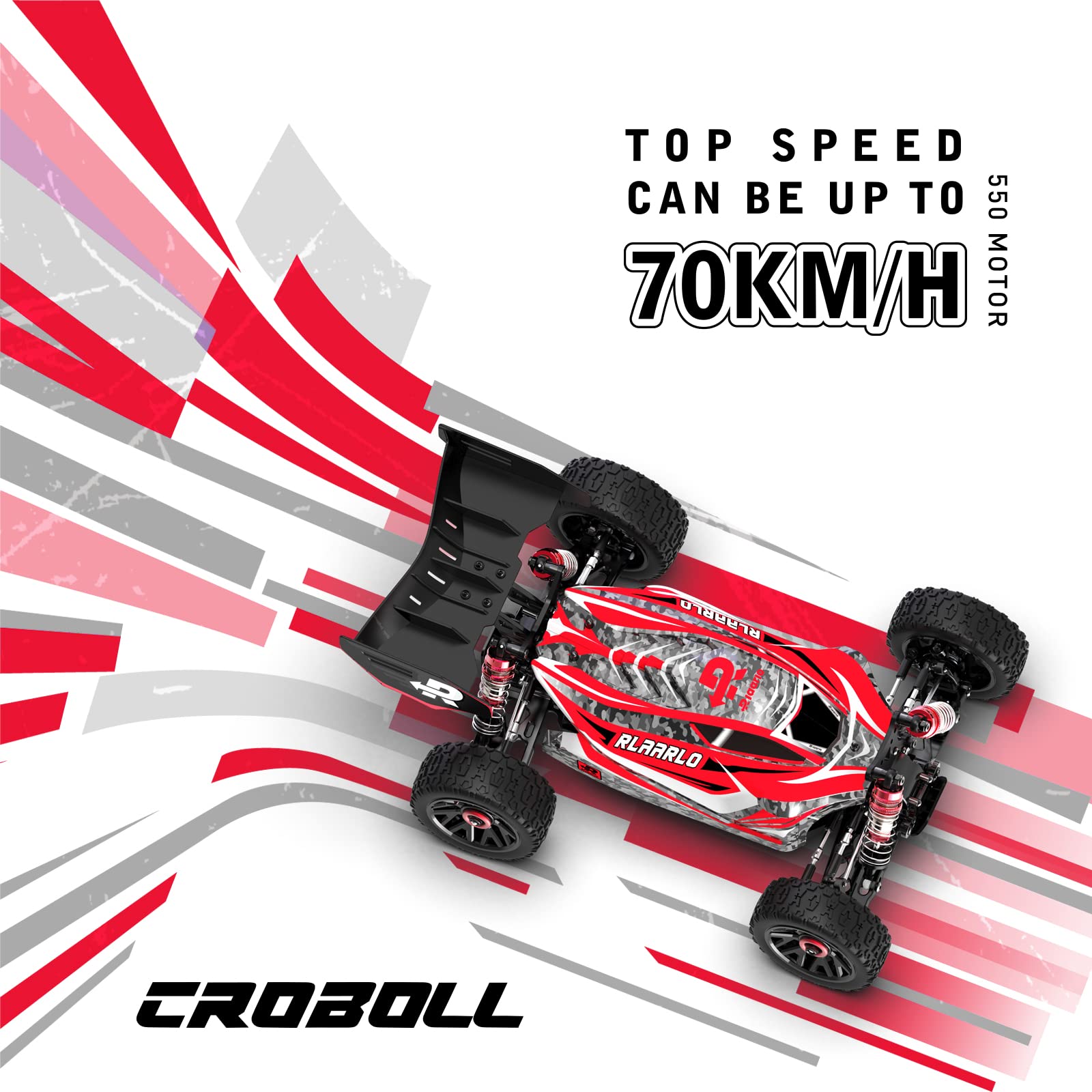 CROBOLL 1:14 Fast RC Cars for Adults 70+KMH Hobby RC Truck, 4WD Remote Control Car Off-Road Racing Buggy, Electric Vehicle Toy for Adults Kids with Oil-Filled Shock Absorbers