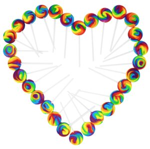 mini rainbow swirl lollipop mixed fruit flavor suckers, 38 individually wrapped swirl pop