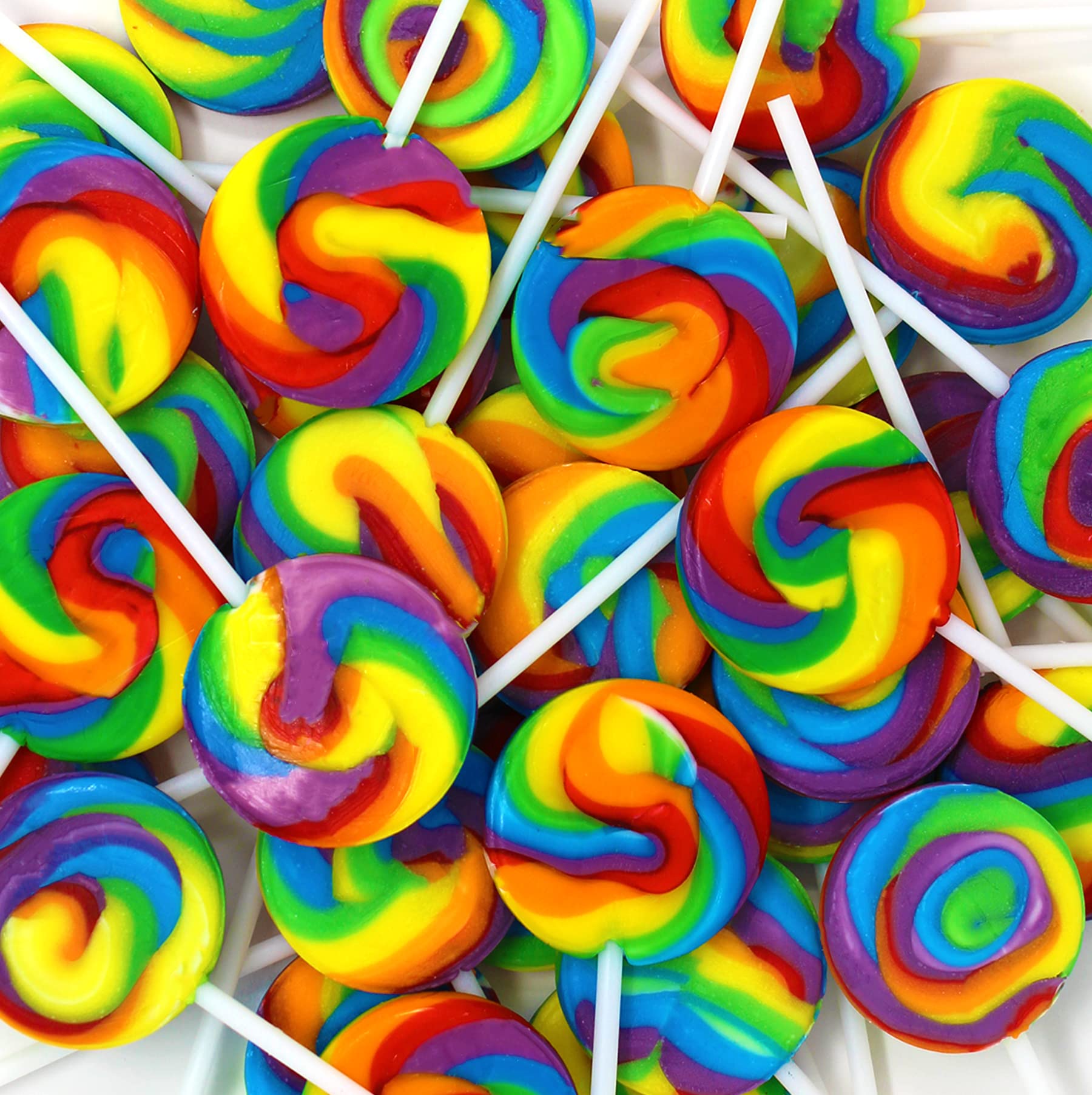 Mini Rainbow Swirl Lollipop Mixed Fruit Flavor Suckers, 38 Individually Wrapped Swirl Pop