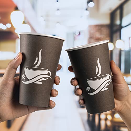 LITOPAK 210 Pack 16 oz Paper Cups, Disposable Coffee Cups, Paper Drinking Cups, Brown Disposable Cups, Paper Hot Coffee Cups, Paper Coffee Cups for Party, Picnic, Travel, and Events.