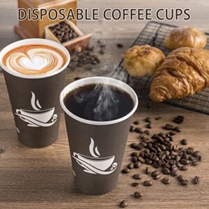 LITOPAK 210 Pack 16 oz Paper Cups, Disposable Coffee Cups, Paper Drinking Cups, Brown Disposable Cups, Paper Hot Coffee Cups, Paper Coffee Cups for Party, Picnic, Travel, and Events.