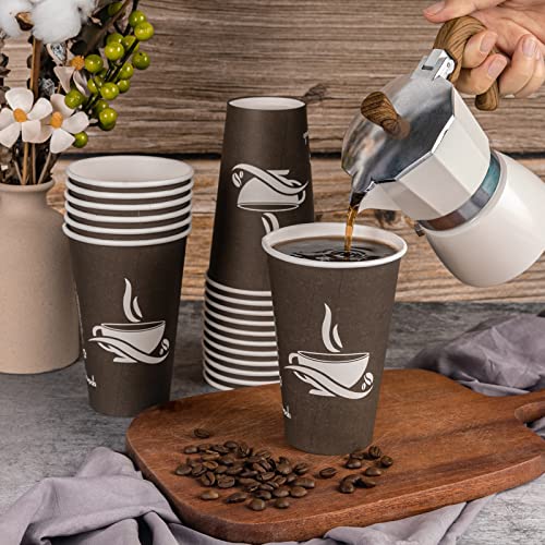 LITOPAK 210 Pack 16 oz Paper Cups, Disposable Coffee Cups, Paper Drinking Cups, Brown Disposable Cups, Paper Hot Coffee Cups, Paper Coffee Cups for Party, Picnic, Travel, and Events.