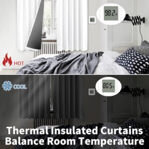 BGment Pure White 100% Blackout Curtains for Bedroom, Black Out Living Room 84 inch Panels with Thermal Liner, Rod Pocket and Back Tab Double Layer Room Darkening Drapes, 2 Panels, Each 52 x 84 Inch