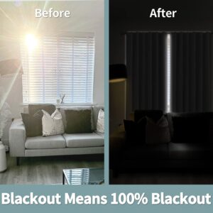 BGment Pure White 100% Blackout Curtains for Bedroom, Black Out Living Room 84 inch Panels with Thermal Liner, Rod Pocket and Back Tab Double Layer Room Darkening Drapes, 2 Panels, Each 52 x 84 Inch