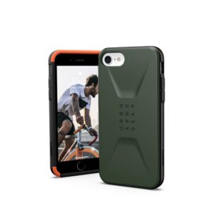 URBAN ARMOR GEAR UAG Designed for iPhone SE (2022) Case [4.7-inch Screen] Sleek Ultra-Thin Shock-Absorbent Civilian Protective Cover, Olive