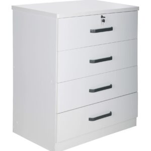 Better Home Products Carell Furniture Super Jumbo 4 Drawer Storage Chest Dresser in White