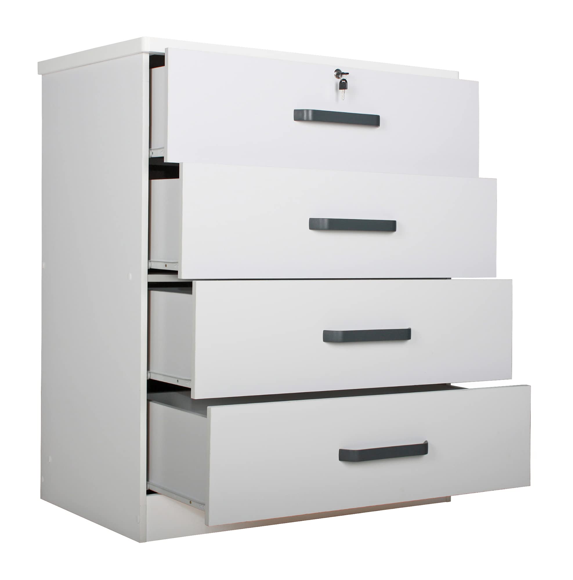 Better Home Products Carell Furniture Super Jumbo 4 Drawer Storage Chest Dresser in White