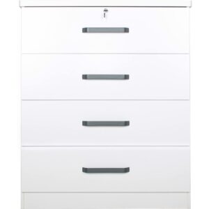 Better Home Products Carell Furniture Super Jumbo 4 Drawer Storage Chest Dresser in White