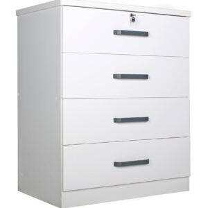 Better Home Products Carell Furniture Super Jumbo 4 Drawer Storage Chest Dresser in White