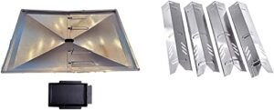 quickflame grill drip pans adjustable grease tray and heat plates set fit for dynaglo, uniflame, bhg, backyard grill models -(30")