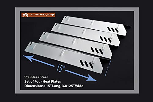 Quickflame Grill Drip Pans Adjustable Grease Tray and Heat Plates Set Fit for DynaGlo, Uniflame, BHG, Backyard Grill Models -(30")