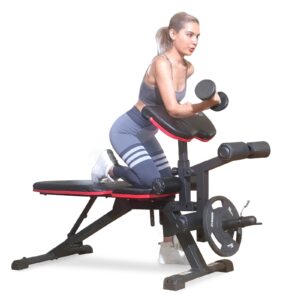 HARISON Adjustable Weight Bench with Leg Extension and Preacher Pad, Flat Incline Decline Exercise Bench for Home Workout Weight Training (2024)