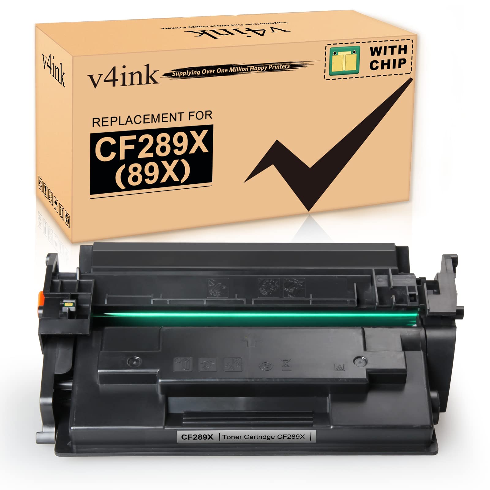 v4ink New Compatible 89X Toner Cartridge (with Chip) Replacement for HP 89X 89A CF289X Black Toner for HP Enterprise M507n M507dn M507x M507dng MFP M528dn M528f M528c M528z -1 Pack