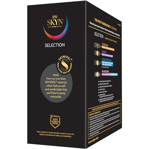 SKYN Selection Non-Latex Condoms - Contains SKYN Elite, Original, Excitation, Extra Lube, Condoms, 36 Count