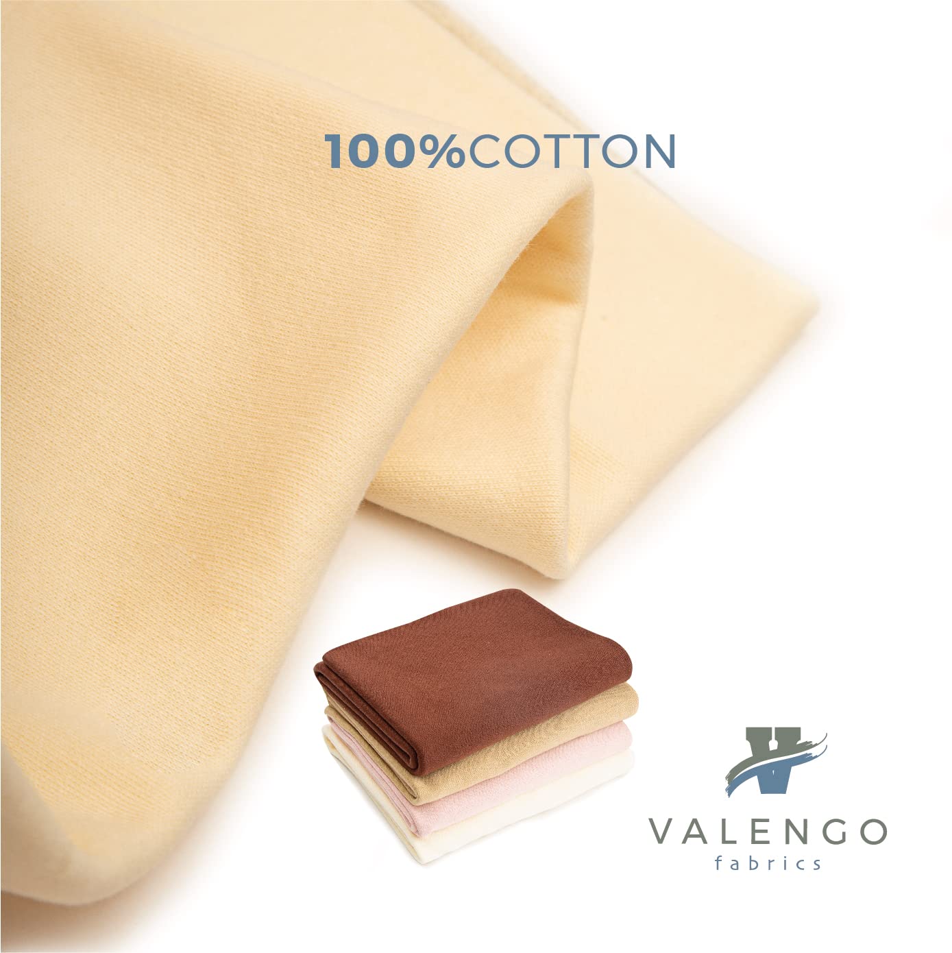 VALENGO Premium Skin Tone Fabric for Doll Making, 100% Cotton Interlock Fabric, Waldorf Doll Skin Fabric, Cloth Doll Skin Color Fabric - 1 Yard (Fair)