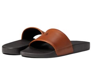 polo ralph lauren womens slide sandals, dk brown/pale russet, 10 us