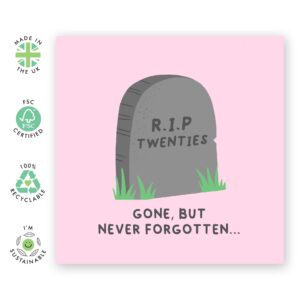 CENTRAL 23 30th Birthday Card - 'RIP Twenties' - Funny Birthday Cards for Women Men Age 30 - Daughter Granddaughter - Him Her - 30 Year Old - Comes With Fun Stickers