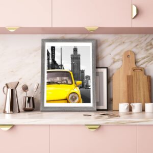 Emeyart 12x16 Picture Frames Made of Solid Wood Display Pictures 11x14 Diplomas with Mat or 12x16 Frame without Mat - Rustic Picture Frame for 11x14 Gray With Mats for Wall Mounting