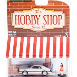 Greenlight Collectible 1979 Coupe GHIA Silver Metallic and Woman in a Dress Figurine The Hobby Shop Series 12 1/64 Diecast Model Car by Greenlight 97120 B