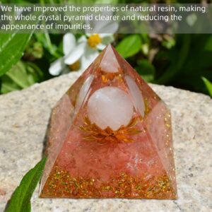 Hopeseed Orgone Pyramid Flower of Life Orgonite Rose Quartz Healing Crystal Pyramid Chakra Reiki Positive Energy Generator for Reduce Stress Promote Relationships and Bring Success Spiritual Gift