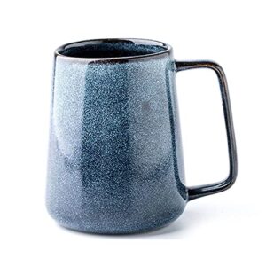 large ceramics coffee mugs,24 oz,large handle design,extra large tea and coffee cup for office and home，microwave and dishwasher safe(color:24 oz blue)