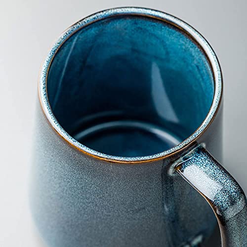 Large Ceramics Coffee Mugs,24 OZ,Large Handle Design,Extra Large Tea and Coffee Cup for Office and Home，Microwave And Dishwasher Safe(Color:24 oz blue)