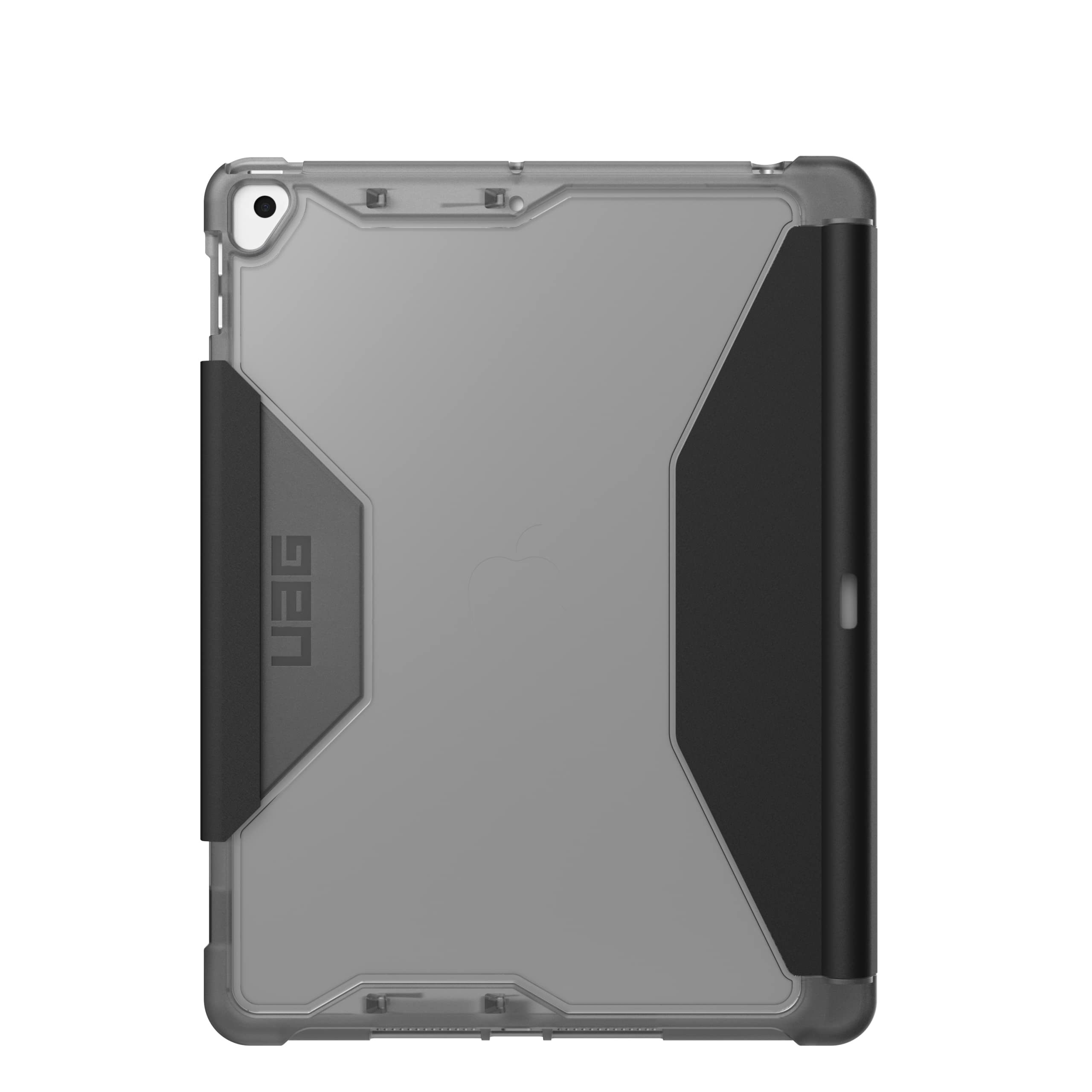 URBAN ARMOR GEAR UAG Designed for iPad 10.2 Case iPad 9th Generation 2021 iPad 8th Generation 2020, Black/Ice, Rugged Clear Multi-Angle Viewing Folio Stand with Pencil Holder Plyo Protective Cover