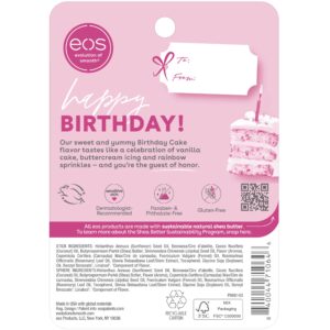 eos Natural Shea Lip Balm- Birthday Cake, All-Day Moisture Lip Care Products, 0.39 oz