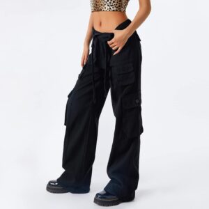 Women's Baggy Denim Pants High Waisted Y2K Wide Leg Oversized Plus Size Boyfriend Cargo Jeans Streetwear Trousers