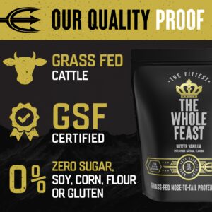 The Fittest Whole Feast Beef Protein Powder - Butter Vanilla - Nose to Tail Carnivore Blend Including Liver, Colostrum and Whole Bone - BCAAs - 14g Collagen - 21g Total Protein