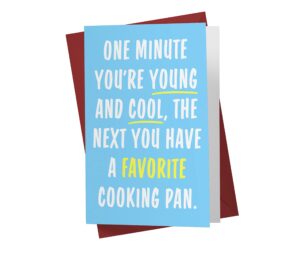 funny birthday card for men women, large 5.5 x 8.5 happy birthday card for him her, birthday card for dad mom husband wife, 50th 60th 70th 80th birthday card, karto favorite pan